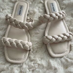 NWT Steve Madden Cream Braided Sandals